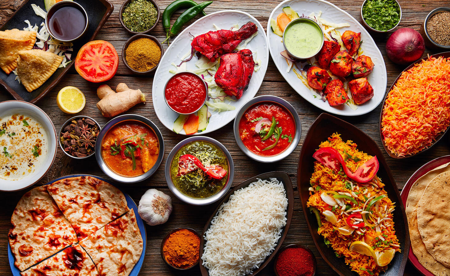 RECETAS DE LA INDIA Assorted Indian food