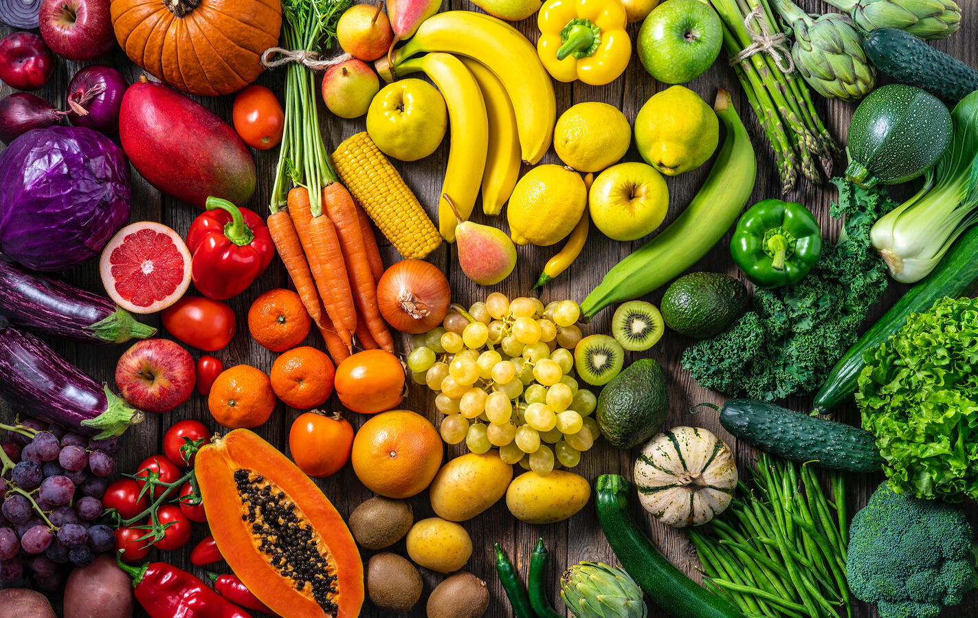 FRUTAS Y VERDURAS Arco iris Fruits and vegetables rainbow