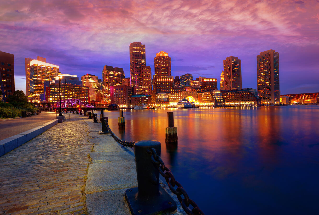 BOSTON Harbor sunset BOSTON Harbor sunset